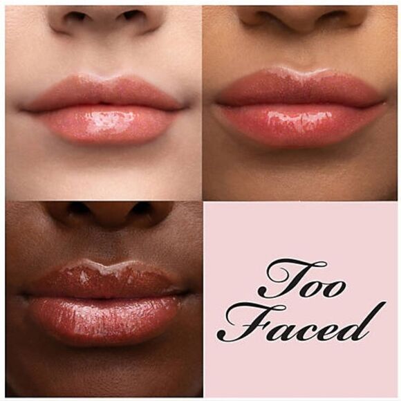 Too Faced Lip Injection Plumping Lip Gloss in Say My Name (Cool beige Sparkle) - Picture 9 of 14